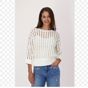 Gabby Isabella White Crew Neck Sweater